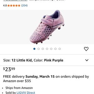 Kids Soccer Cleats - Pink Purple